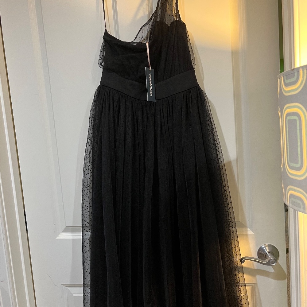 Modcloth Tulle Night Long One-Shoulder Dress - Picture 2 of 5